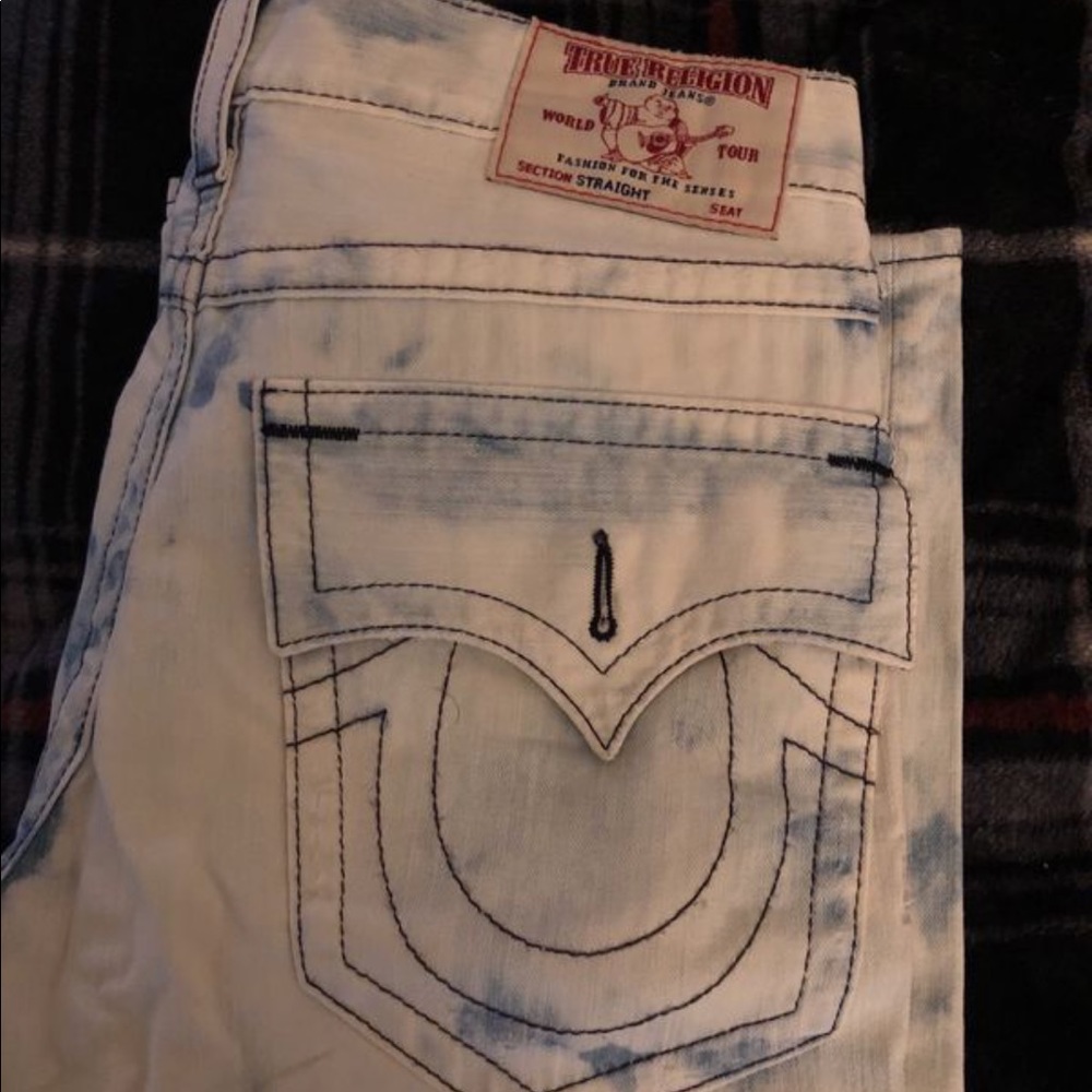 Acid washed True Religion size 34 jeans worn twice